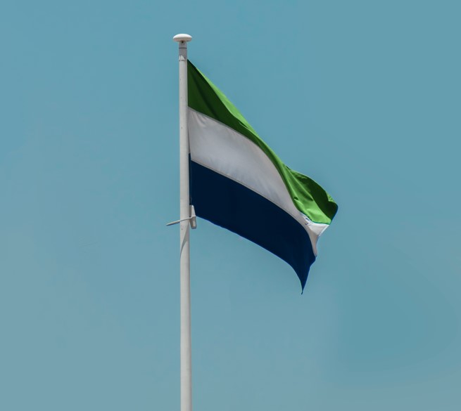 Sierra Leone flag waving